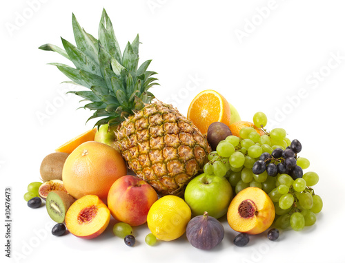 Fruit on a white background