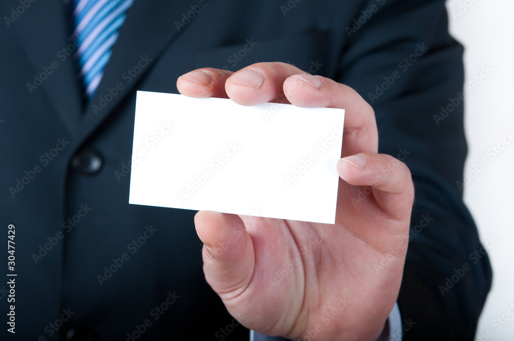 businessman with empty card businessman with empty card