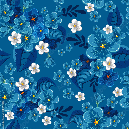 seamless pattern with forget-me-not