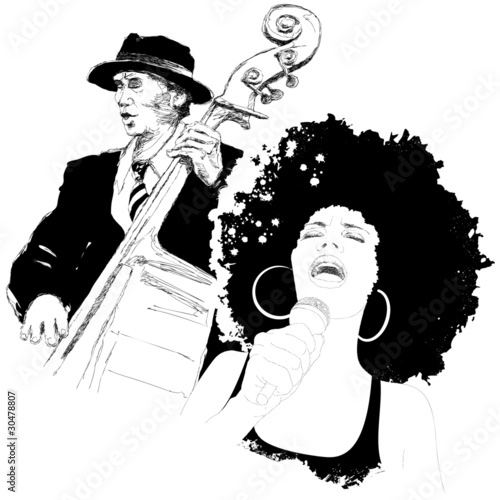 Canvas Print jazz singer