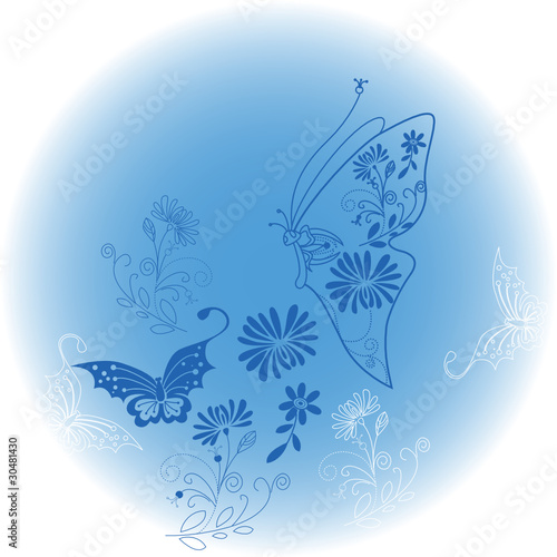 蝴蝶花纹