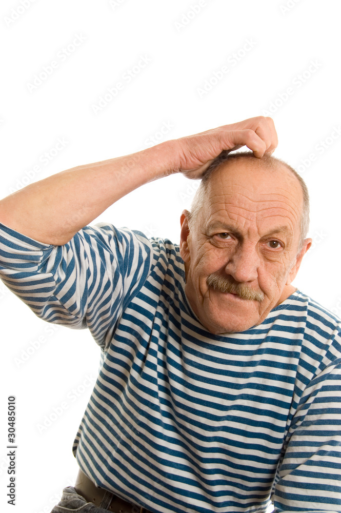 Fototapeta premium The elderly man isolated on white background