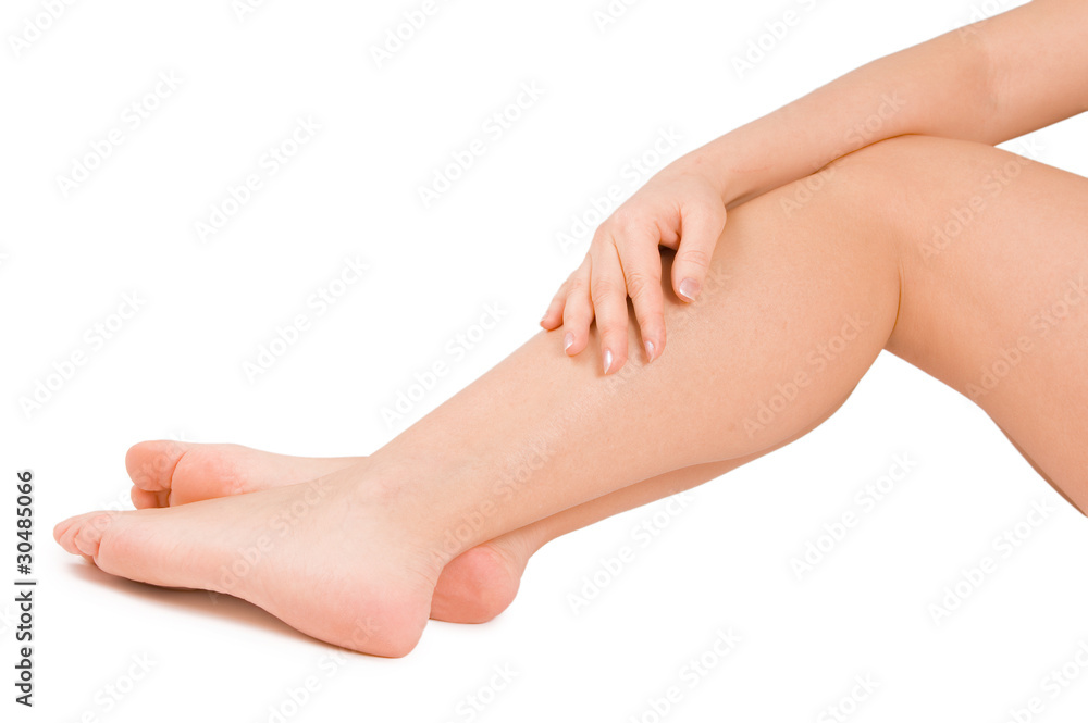 Female feet isolated on white background Female feet isolated on white background