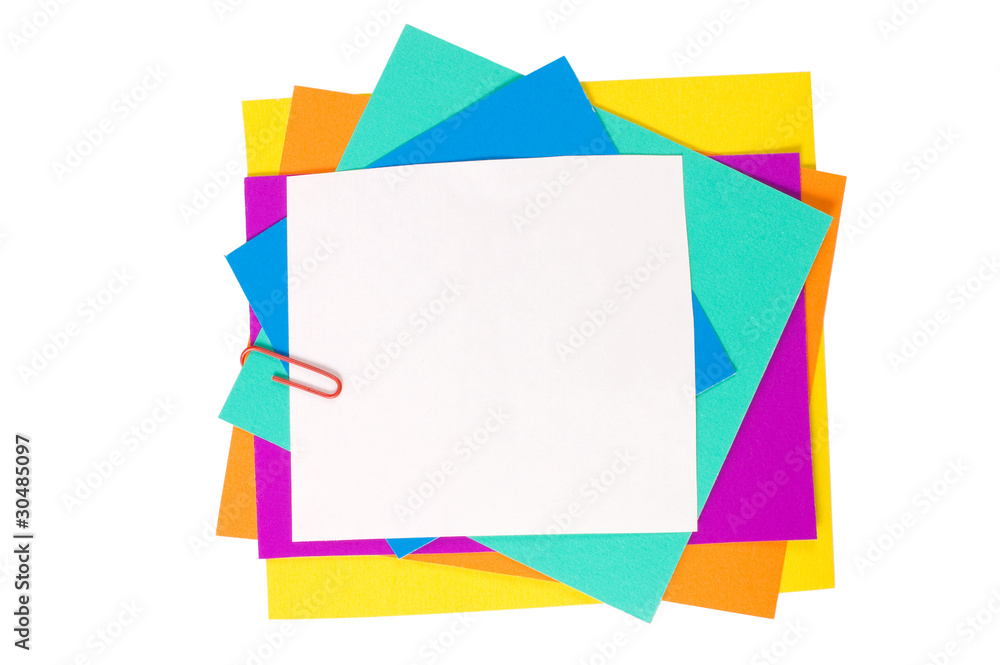 Colour paper with a paper clip Colour paper with a paper clip