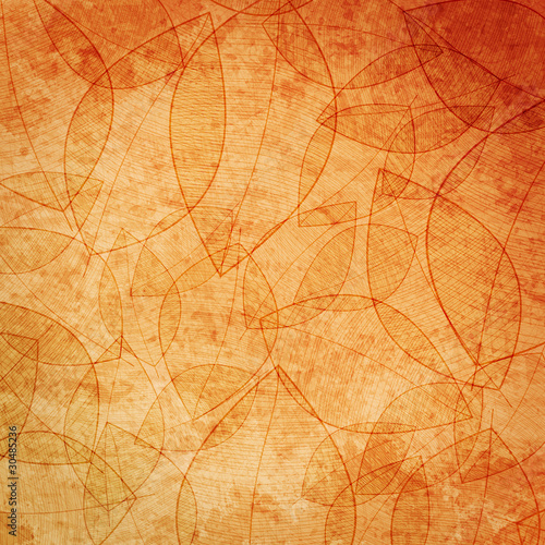 Abstract grungy background with stylized leaves shapes.