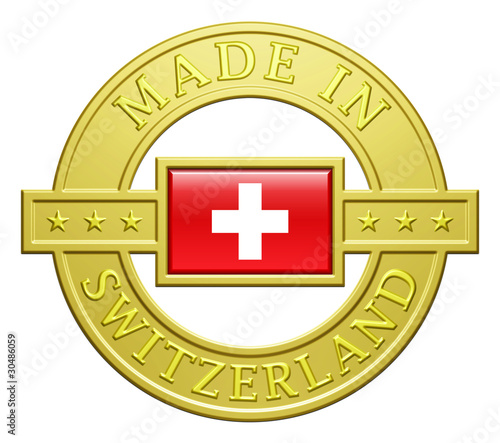 "Made In Switzerland" Golden Plate