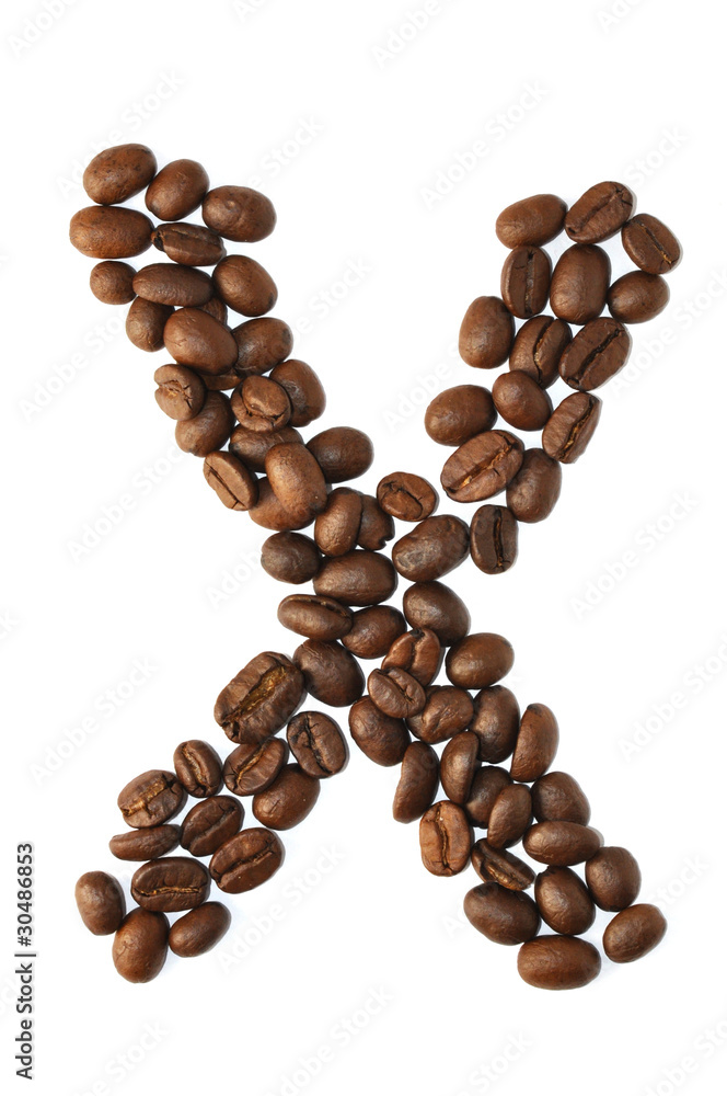 Kaffee Bohnen - Buchstaben X Kaffee Bohnen - Buchstaben X