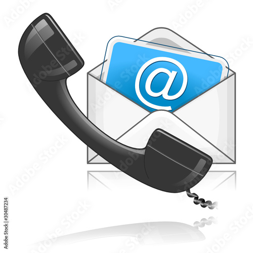 mail phone black blue