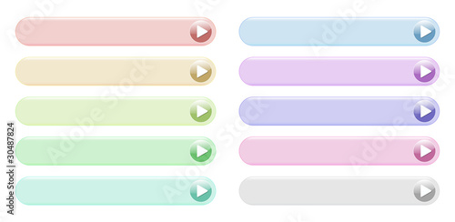 Web buttons multicolored icons on white background