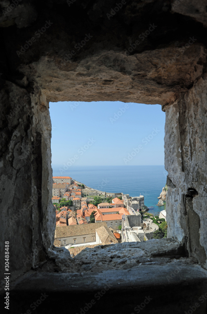 Porte de Pile à Dubrovnik vue depuis la tour Minceta