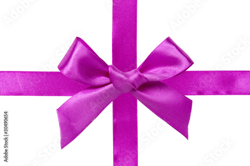 Pink satin ribbon with bow