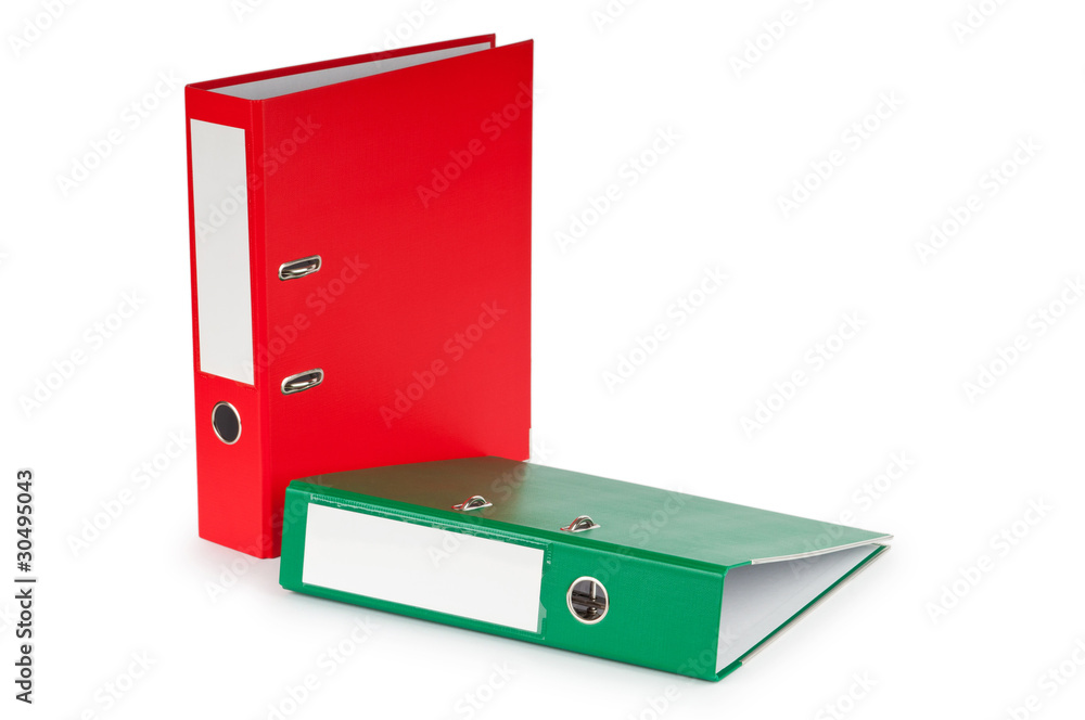 Office folders isolated on the white background Office folders isolated on the white background