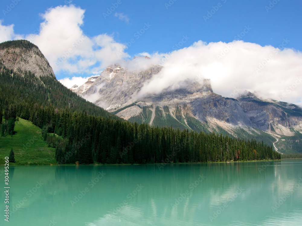 A Beautiful View of the Canadian Rockies in Summer