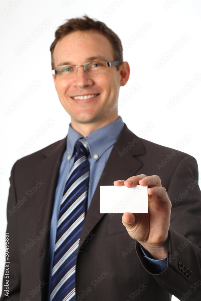 blank business card in a hand blank business card in a hand