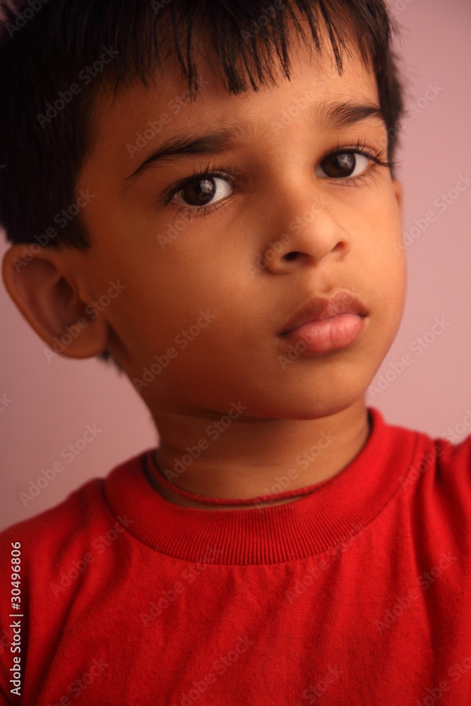 Portrait Of Cute Indian Little Boy Portrait Of Cute Indian Little Boy