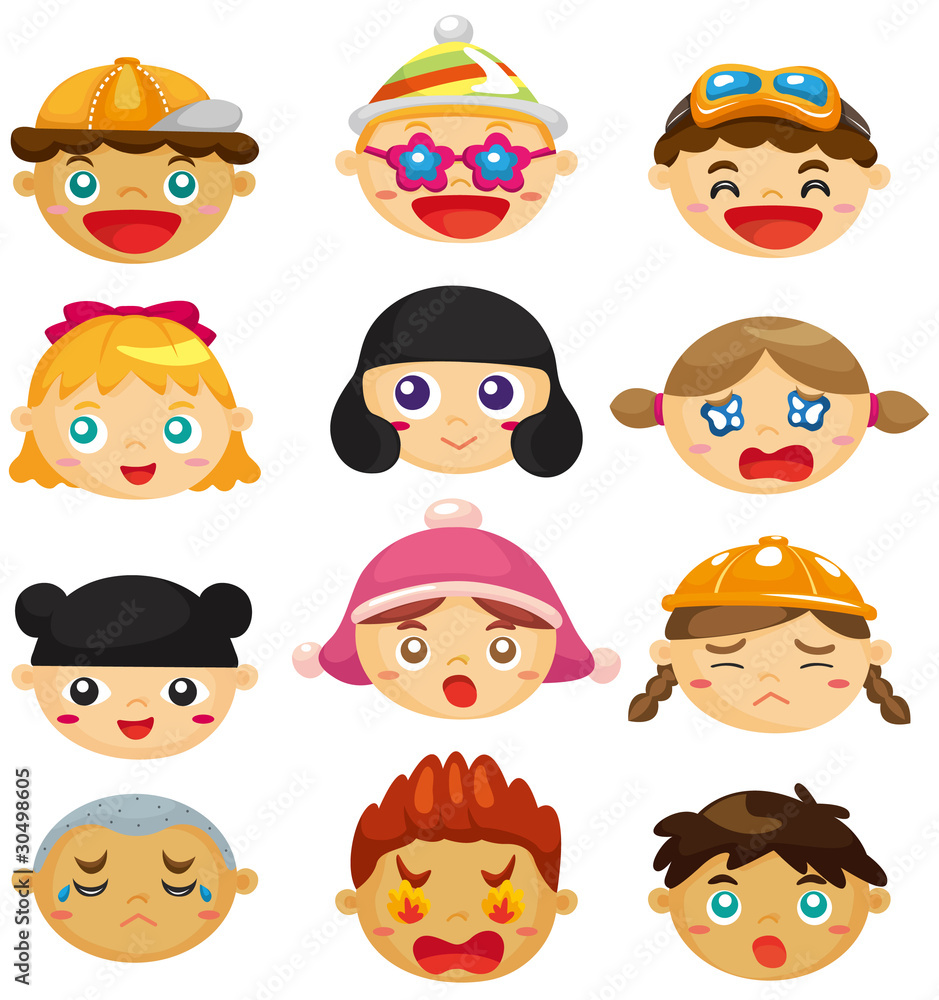 cartoon kid face icon cartoon kid face icon
