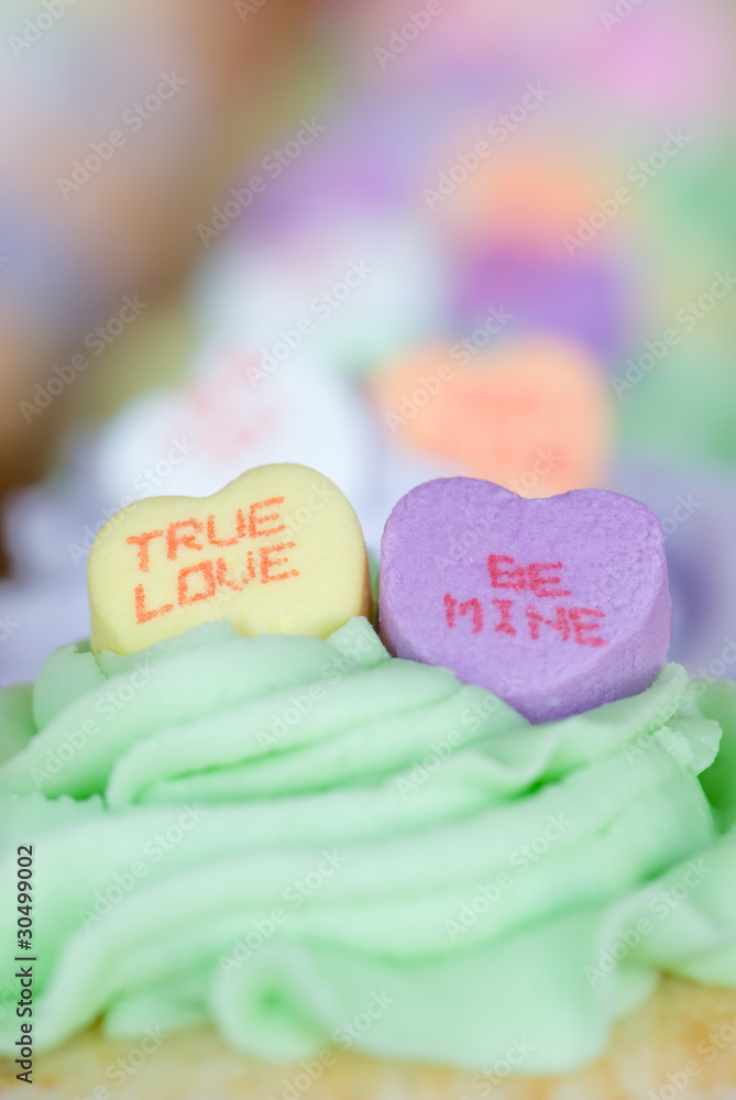 Candy Hearts in Cupcakes Candy Hearts in Cupcakes