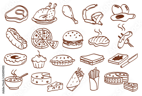 food related icon set
