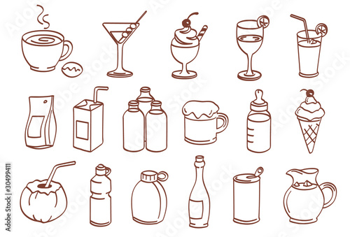 drink related icon set