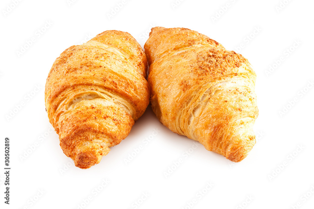 Breakfast concept - croissant isolated on white Breakfast concept - croissant isolated on white