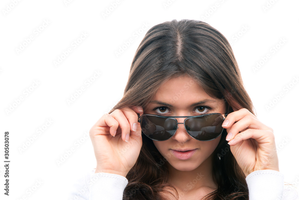 fashion woman wearing off sunglasses fashion woman wearing off sunglasses