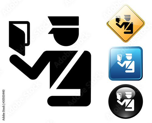 Immigration pictogram and signs