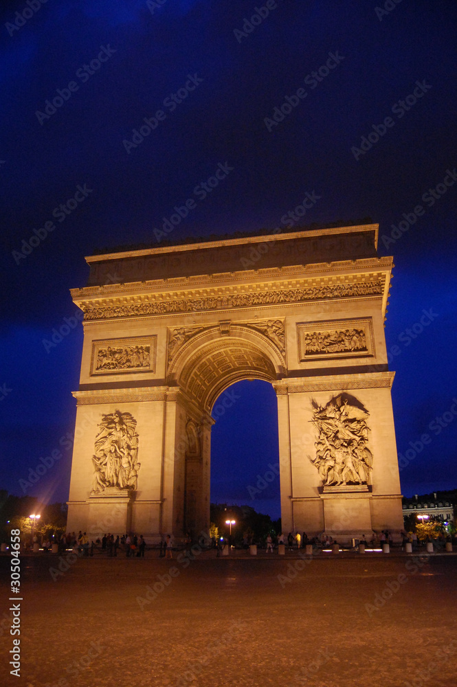 Arc de Triomphe by night, Paris