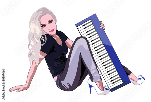 girl with synthesizer
