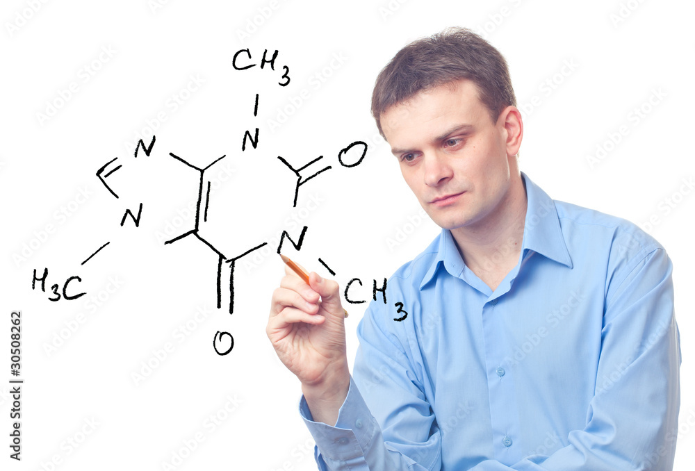 Young chemist and formula of caffeine Young chemist and formula of caffeine