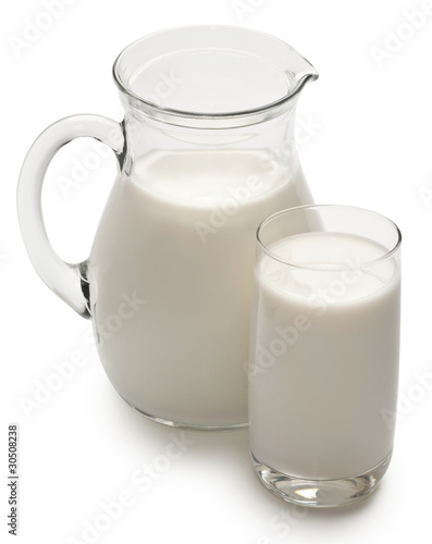 Glass and jar of milk