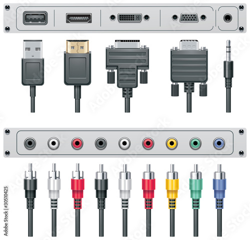 Vector video and audio connectors