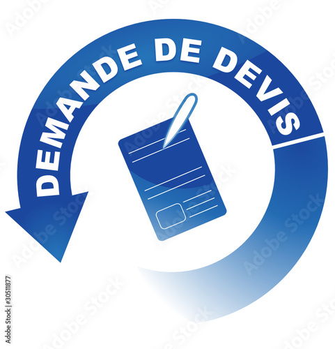 demande de devis sur vignette fléchée bleue