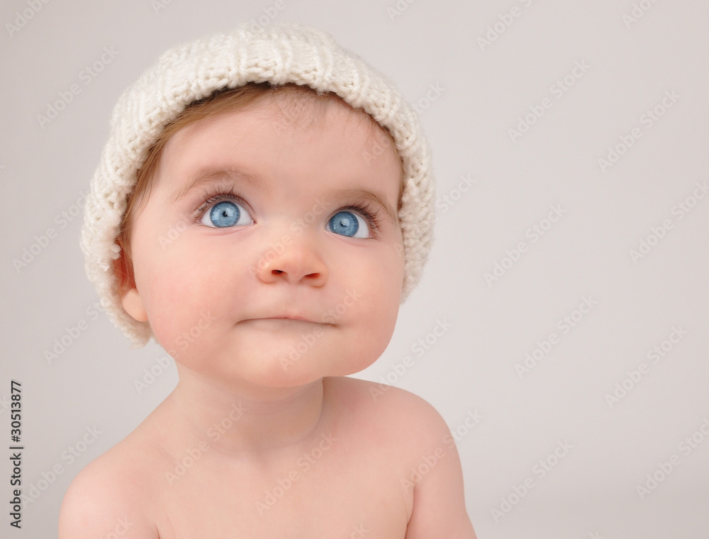 Little Baby Thinking and Looking with Hat Little Baby Thinking and Looking with Hat