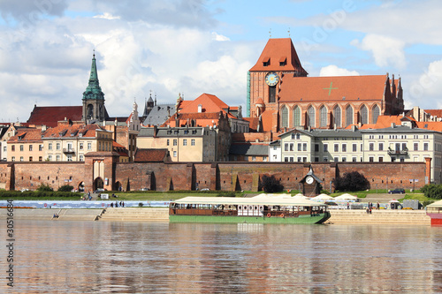 Torun - reflection in Vistula river. Poland.