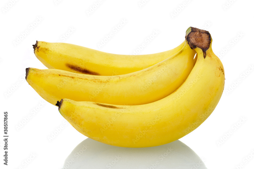 bananas on white background