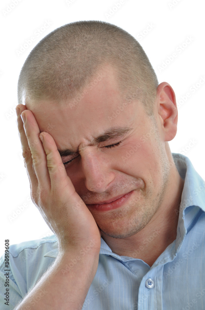 men holding head in pain isolated men holding head in pain isolated