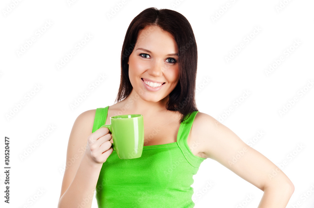 pretty girl with a green cup pretty girl with a green cup