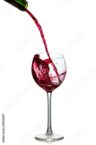 pouring red wine