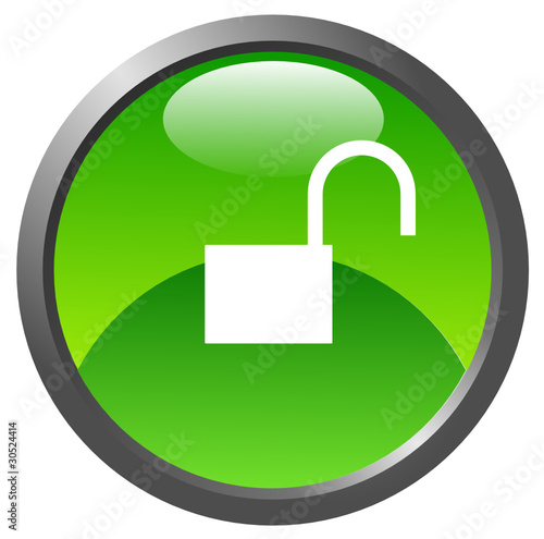 Unlock glossy icon