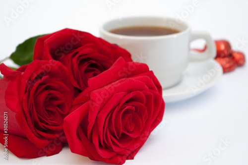 tea, roses, chocolates