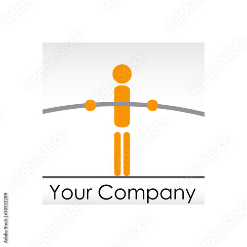 Logo tightrope walker, balance concept # Vector