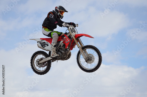 Russia  Samara  motocross rider jump  blue sky