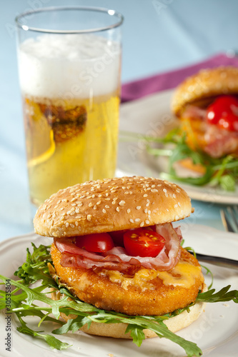 Burger and beer