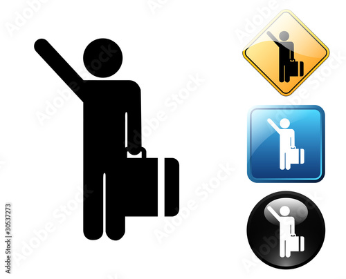 Arriving flights pictogram and signs