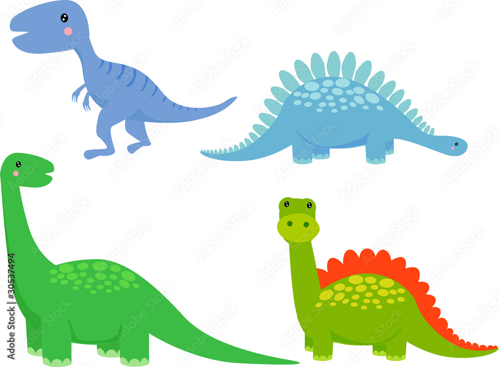 cute dinosaur vector set Stock Vector | Adobe Stock