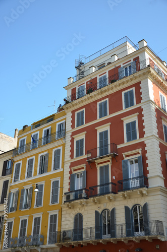 Yellow and red building in Rome