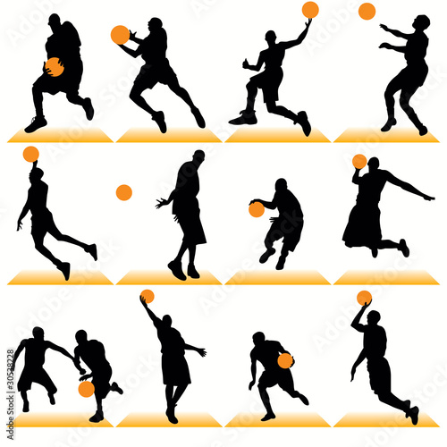 Basketball silhouettes set