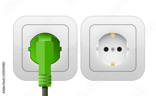 Steckodose weiß Stecker