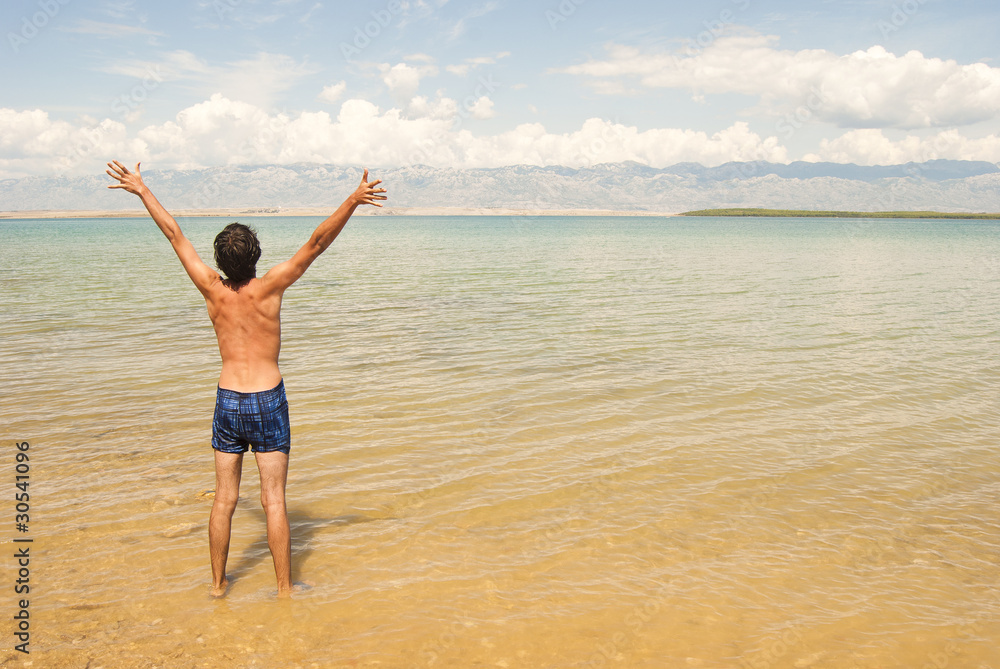 Young man at the beach Young man at the beach