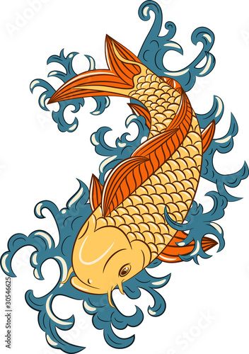 japanese style koi  (carp fish)